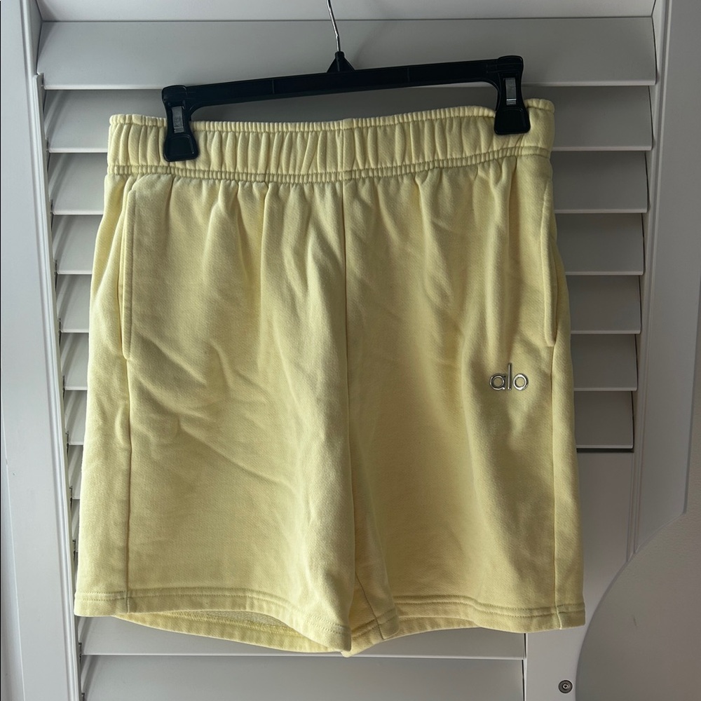 ALO Yoga Soft Butter Yellow Lounge Shorts